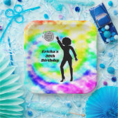 Disco Party Gefärbte Krawatte Erwachsene Retro Geb Pappteller (Party)