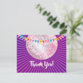 Disco Party, Glitzer, Tanz, Party Dankeschön Karte (Stehend Vorderseite)