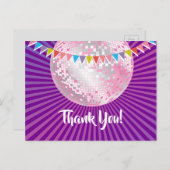 Disco Party, Glitzer, Tanz, Party Dankeschön Karte (Vorne/Hinten)