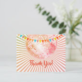 Disco Party, Glitzer, Tanz, Party Dankeschön Karte (Stehend Vorderseite)