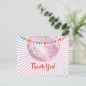 Disco Party, Glitzer, Tanz, Party Dankeschön Karte (Stehend Vorderseite)