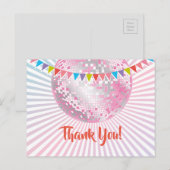 Disco Party, Glitzer, Tanz, Party Dankeschön Karte (Vorne/Hinten)