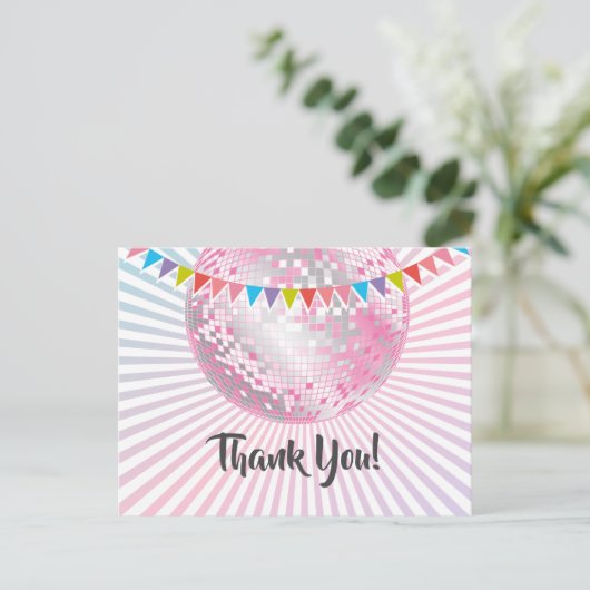 Disco Party, Glitzer, Tanz, Party Dankeschön Karte (Stehend Vorderseite)