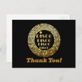 Disco Party, Glitzer, Tanz, Party Dankeschön Karte (Vorne/Hinten)