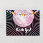 Disco Party, Glitzer, Tanz, Party Dankeschön Karte (Vorne/Hinten)