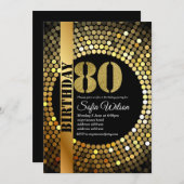 Disco-Party, Gold, 70er, Geburtstagsparty Einladung (Vorne/Hinten)