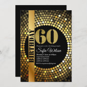 Disco-Party, Gold, 70er, Geburtstagsparty Einladung (Vorne/Hinten)