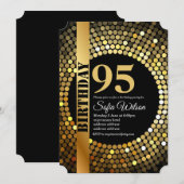 Disco-Party, Gold, 95 Jahre, Einladung zur Geburts (Vorne/Hinten)