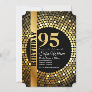 Disco-Party, Gold, 95 Jahre, Einladung zur Geburts