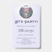 Disco Party Lavendel Geburtstagsfeier Ausweis (Vorderseite)