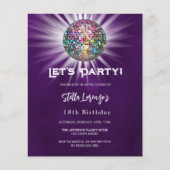Disco Party lila Geburtstagsfeier (Vorderseite)
