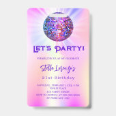 Disco Party Rosa Holografie Ausweis (Front)