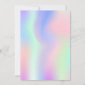 Disco Party Rosa Minze grün holografischer Geburts Einladung (Rückseite)