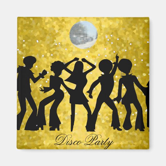 Disco-Party Speichern des Datumsfelds Magnet (Vorne)