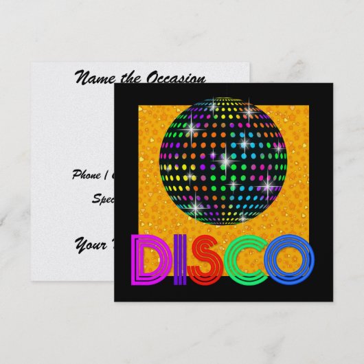 DISCO-Party - SRF Einladung (Vorne/Hinten)