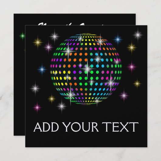 Disco-Party - SRF Einladung (Vorne/Hinten)