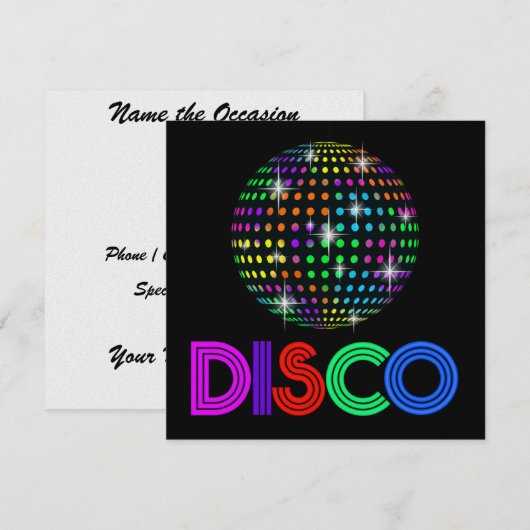 DISCO-Party - SRF Einladung (Vorne/Hinten)