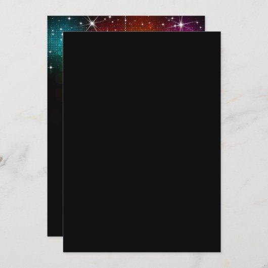 Disco Party Sweet 16 Ball Einladung (Vorne/Hinten)