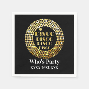 Disco Party Tanz Party 70er Gold Disco Ball Serviette