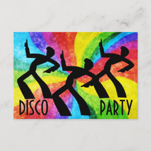 Disco-Party - Tanzende Menschen und Regenbogen-Wir Einladung