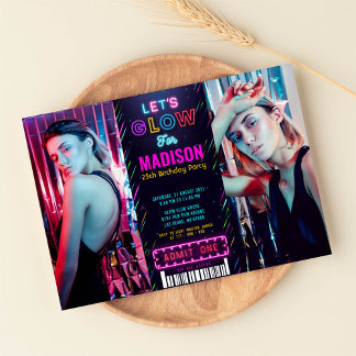 Disco Party Ticket Pass 25. Geburtstag Einladung