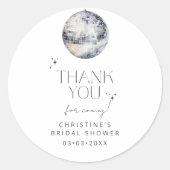 Disco Party Vielen Dank Runder Aufkleber (Vorderseite)