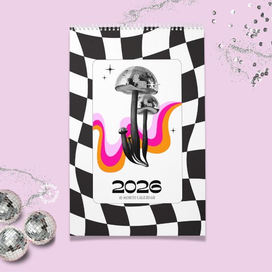 Disco Pilz 2026 Y2K Büroplaner Kalender