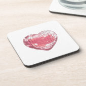 Disco Pink Heart Mouse Pad Getränkeuntersetzer (Linke Seite)
