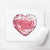 Disco Pink Heart Mouse Pad Mousepad (Mit Mouse)