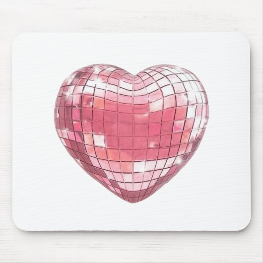 Disco Pink Heart Mouse Pad Mousepad (Vorne)