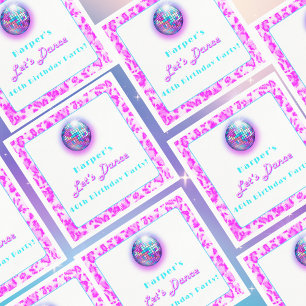 Disco Pink Leopard Print Retro Dance Geburtstag Serviette