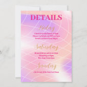 Disco Pink Retro Roller Skaten Bachelorette Teil Einladung (Rückseite)