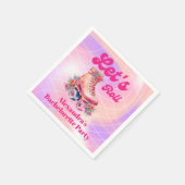 Disco Pink Retro Roller Skaten Bachelorette Teil Serviette (Ecke)