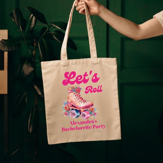 Disco Pink Retro Roller Skaten Bachelorette Teil Tragetasche