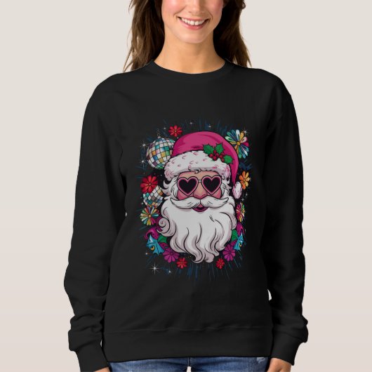 Disco Pink Weihnachten Weihnachten Weihnachten Wei Sweatshirt (Vorderseite)