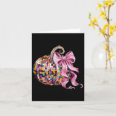 Disco Pumpkin Coquette Bow Ästhetische Herbst Dank Karte (Gelbe Blume)