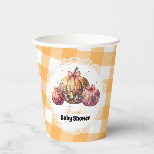 Disco Pumpkin Patch Baby Dusche Pappbecher (Vorderseite)