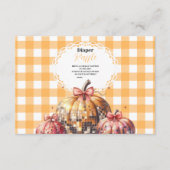 Disco Pumpkin Patch Kinderdusche Raffle Diapper Begleitkarte (Vorderseite)