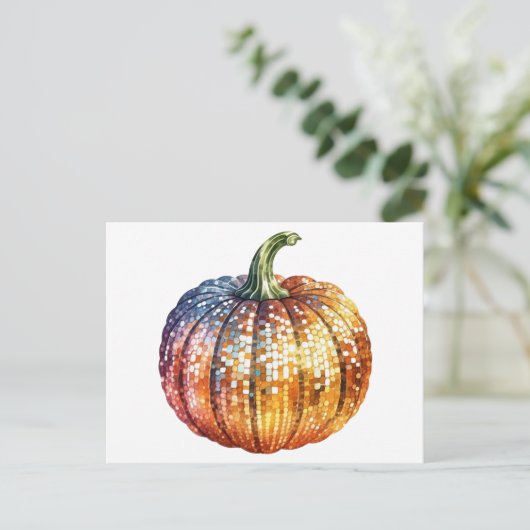 Disco Pumpkin Postkarte (Stehend Vorderseite)