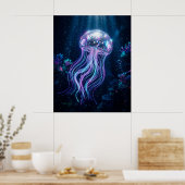 Disco Qualle Neon Abgrund Poster (Küche)