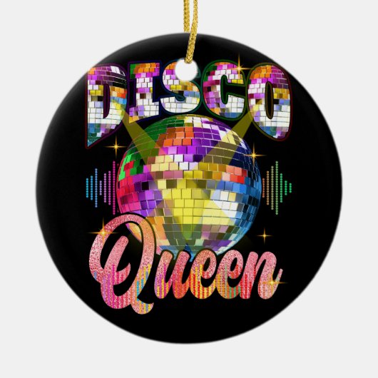 Disco Queen 70er Themed Dancing 70 Ball Cost Keramik Ornament (Vorne)