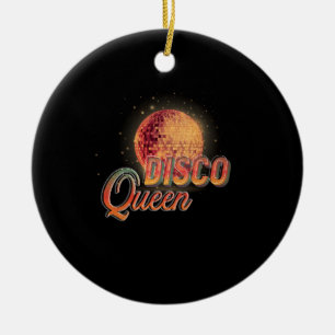 Disco Queen 70's Disco Themed Vintag Seventies Keramik Ornament