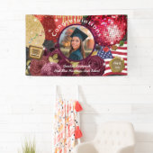 Disco Red Ball, USA Flag Willkommen Banner (Insitu)