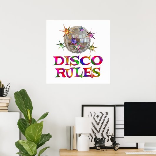 Disco-Regeln Poster (Heimbüro)
