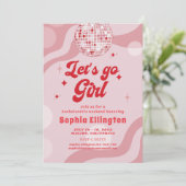 Disco Retro 70er Bachelorette Einladung (Stehend Vorderseite)