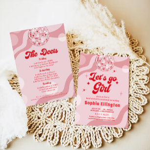 Disco Retro 70er Bachelorette Einladung