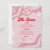 Disco Retro 70er Bachelorette Einladung (Rückseite)