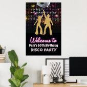 Disco Retro 70er Party Begrüßungszeichen Poster (Heimbüro)