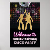 Disco Retro 70er Party Begrüßungszeichen Poster (Vorne)