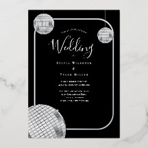 Disco Retro Black Silver Wedding